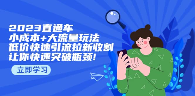 2023直通小成本 大流量玩法，低价快速引流拉新收割，让你快速突破瓶颈-好课资源网