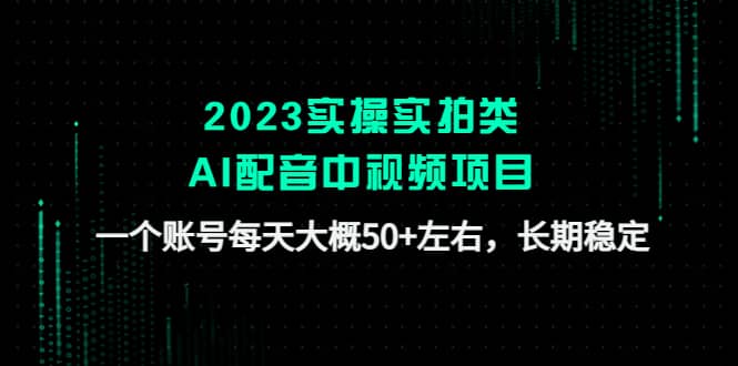 2023实操实拍类AI配音中视频项目，一个账号每天大概50 左右，长期稳定-好课资源网