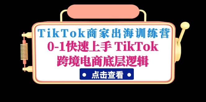 TikTok商家出海训练营：0-1快速上手 TikTok跨境电商底层逻辑(无水印)-好课资源网