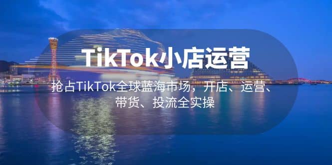 TikTok小店运营 抢占TikTok全球蓝海市场，开店、运营、带货、投流全实操-好课资源网