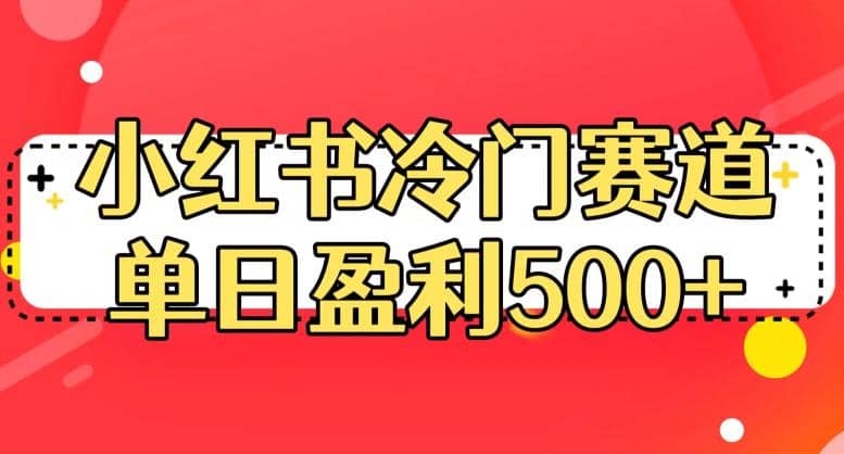 小红书冷门赛道，单日盈利500 【揭秘】-好课资源网