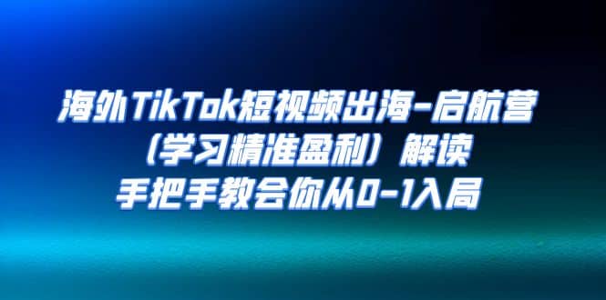 海外TikTok短视频出海-启航营（学习精准盈利）解读，手把手教会你从0-1入局-好课资源网