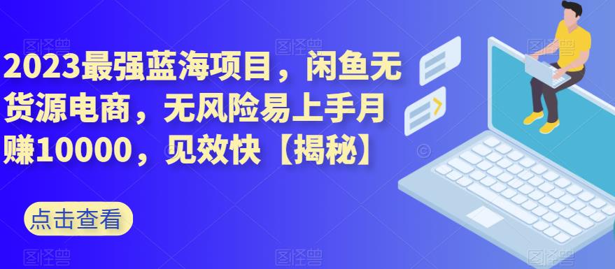 2023最强蓝海项目，闲鱼无货源电商，无风险易上手月赚10000，见效快【揭秘】-好课资源网