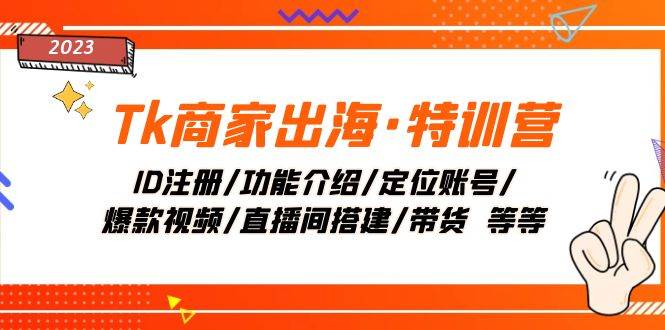 Tk商家出海·特训营：ID注册/功能介绍/定位账号/爆款视频/直播间搭建/带货-好课资源网