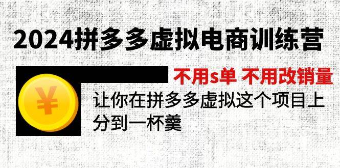 2024拼多多虚拟电商训练营 不s单 不改销量  做虚拟项目分一杯羹(更新10节)-好课资源网