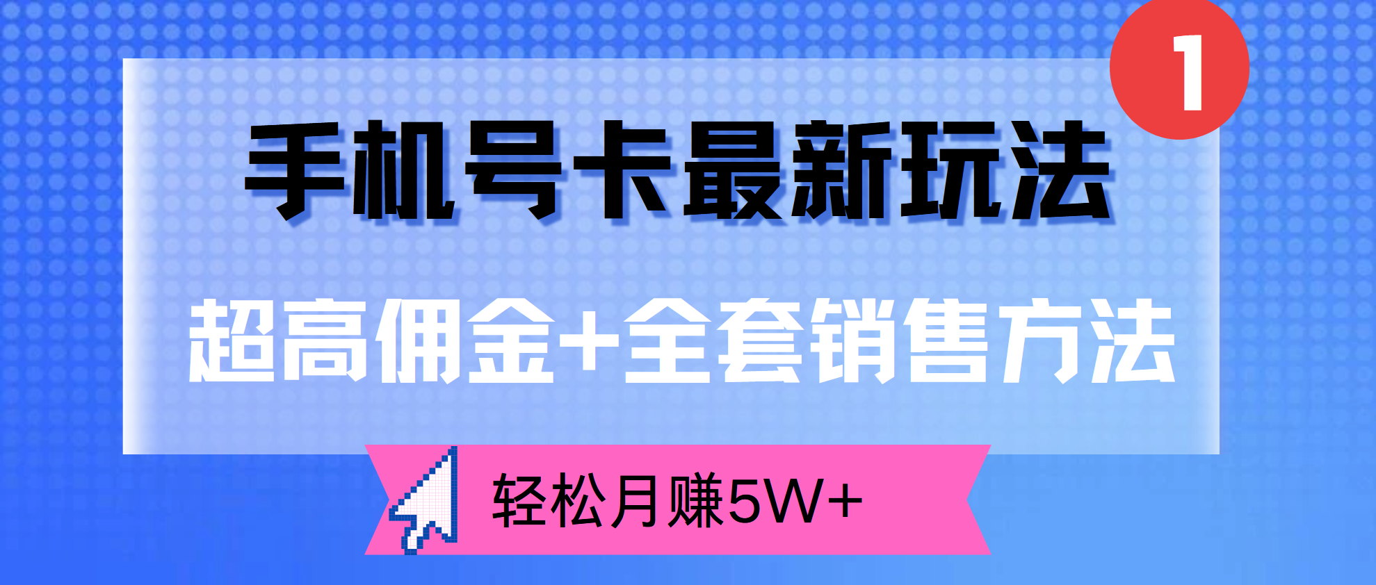 超高佣金+全套销售方法，手机号卡最新玩法，轻松月赚5W+-好课资源网