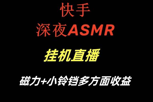 图片[1]-快手深夜ASMR挂机直播磁力 小铃铛多方面收益-好课资源网